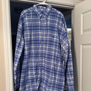 Ralph Lauren Blue and White Plaid Shirt